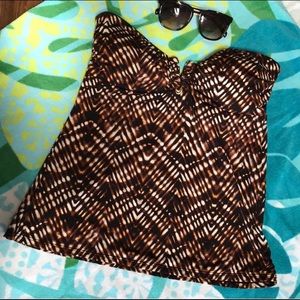 NWT Badgley Mischka Bandeau Tankini - Sz 6